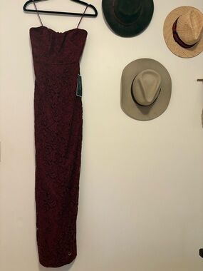 J. Crew Burgundy Lace Overlay Cocktail Dress